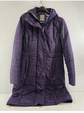 Firefly Womens Puffy Long Jacket Purple Size Large